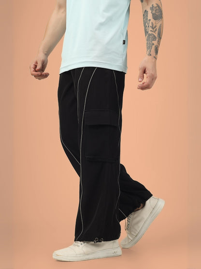 Ray Reflector Parachute Cargo Pants (Black)