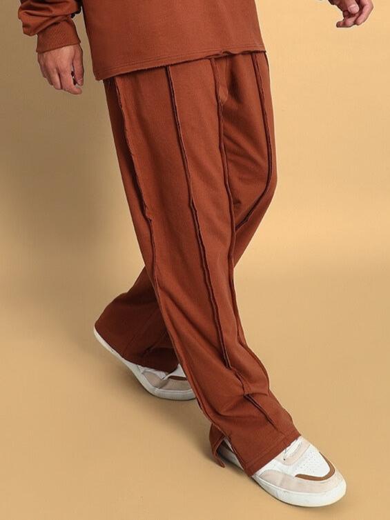 LAMINA SIDE SLIT JOGGERS (BROWN)