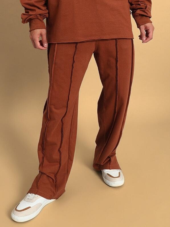 LAMINA SIDE SLIT JOGGERS (BROWN)