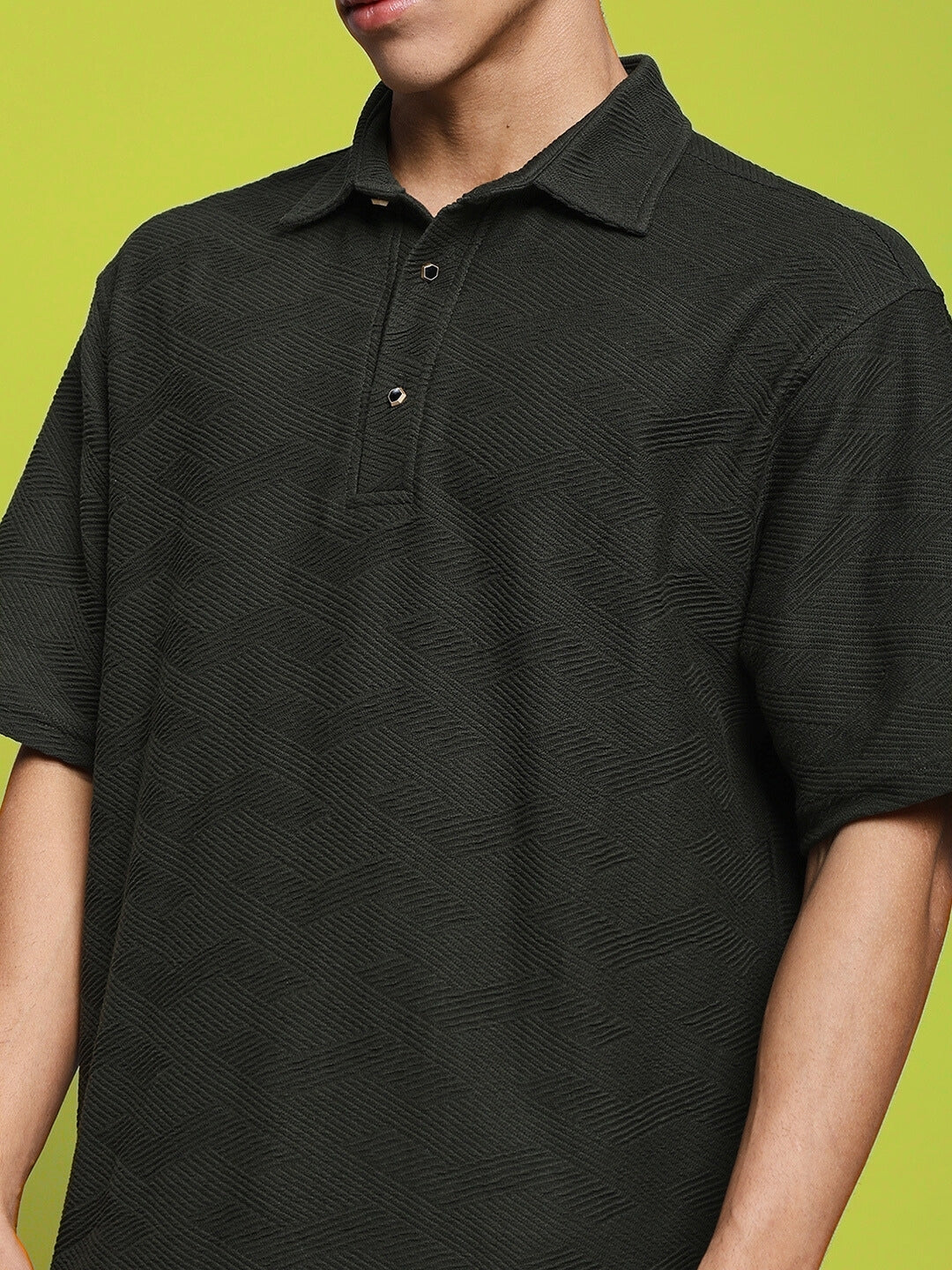 BROCADE POLO T-SHIRT (DARK GREEN)