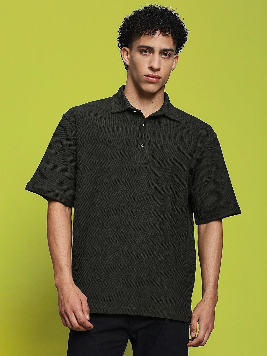 BROCADE POLO T-SHIRT (DARK GREEN)