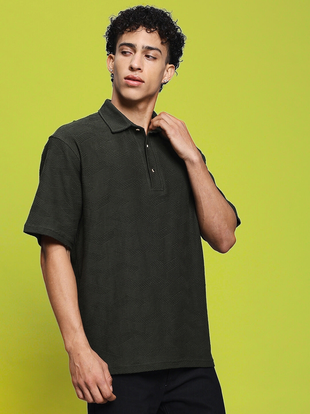 BROCADE POLO T-SHIRT (DARK GREEN)