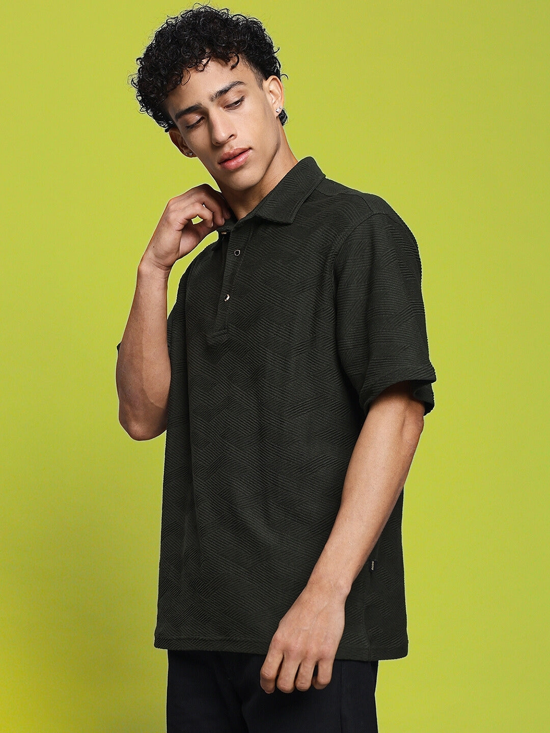 BROCADE POLO T-SHIRT (DARK GREEN)