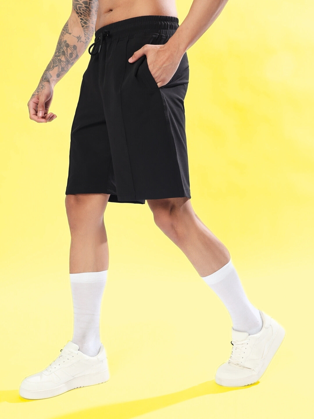 Sturdy Front Plated Shorts (Black)