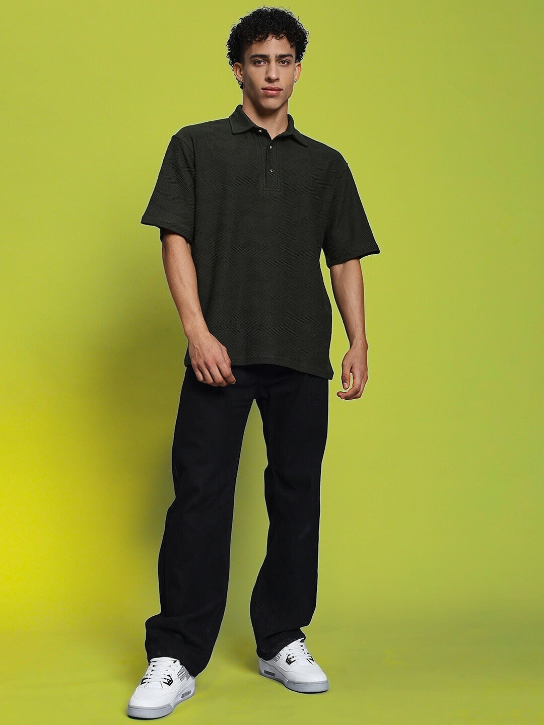 BROCADE POLO T-SHIRT (DARK GREEN)