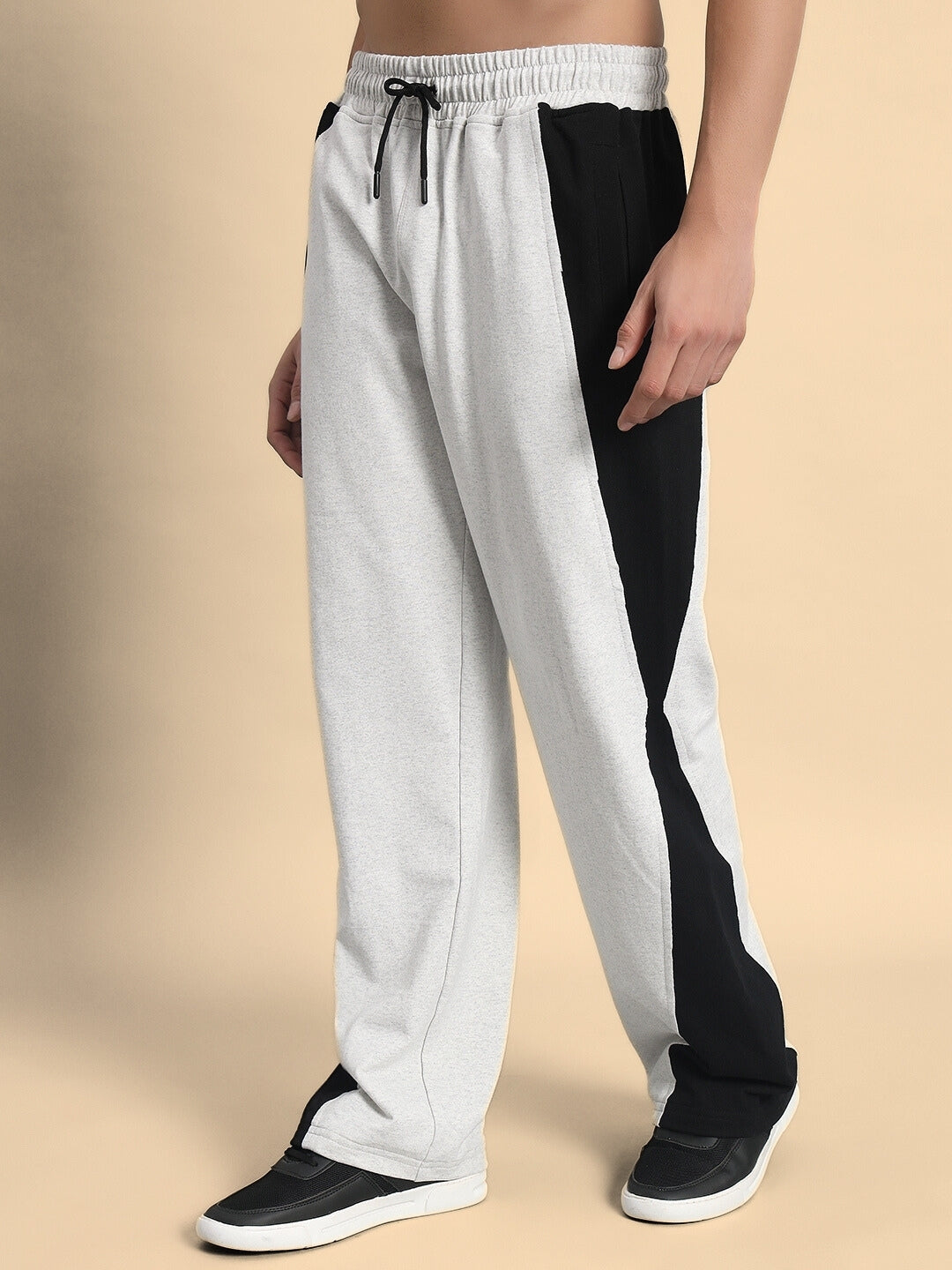 REVIVE SIDE CONTRAST JOGGERS (MELANGE GREY-BLACK)