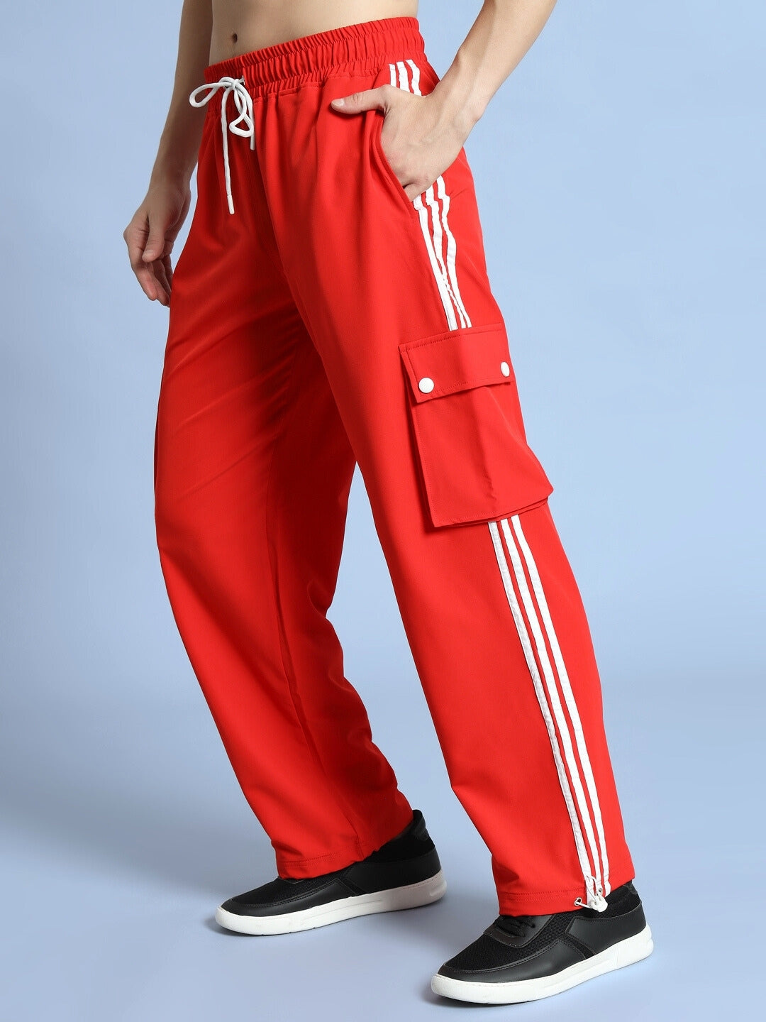 NOVA RELAXED FIT CARGO PANTS (RED)