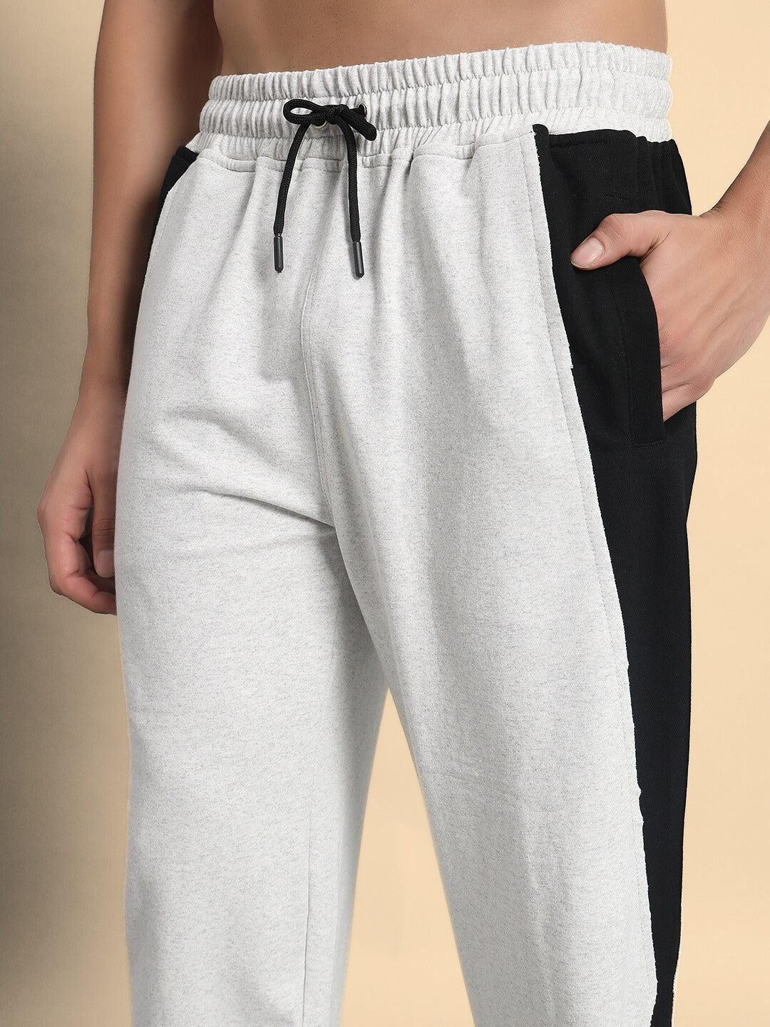 REVIVE SIDE CONTRAST JOGGERS (MELANGE GREY-BLACK)