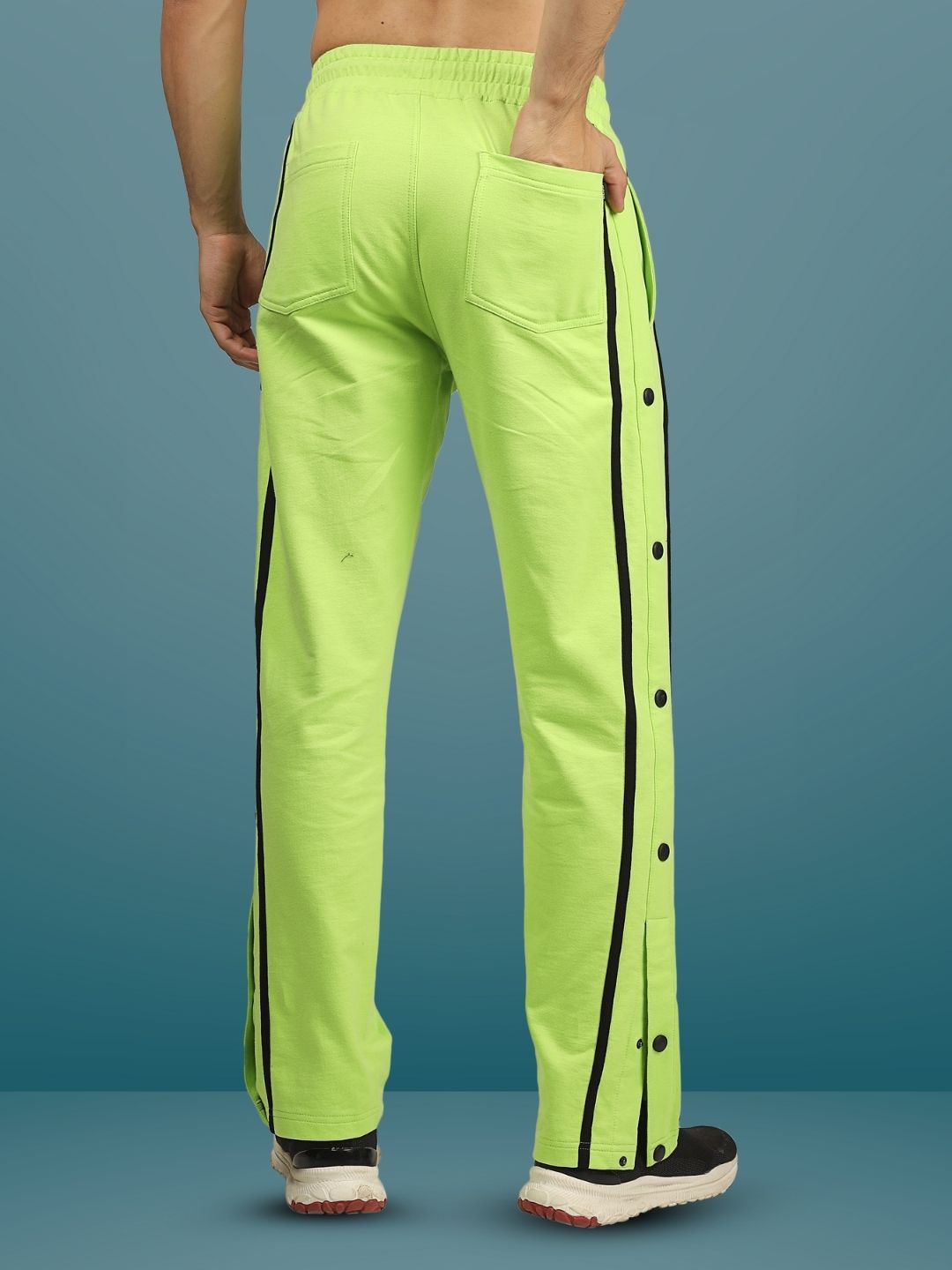 Contrast Panel Joggers (Neon Green) - Wearduds