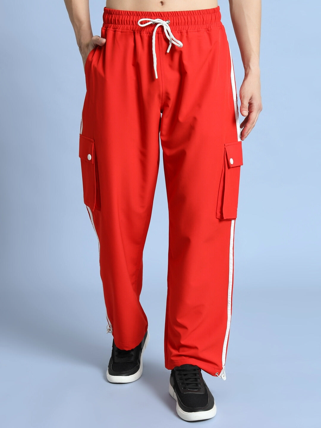 NOVA RELAXED FIT CARGO PANTS (RED)