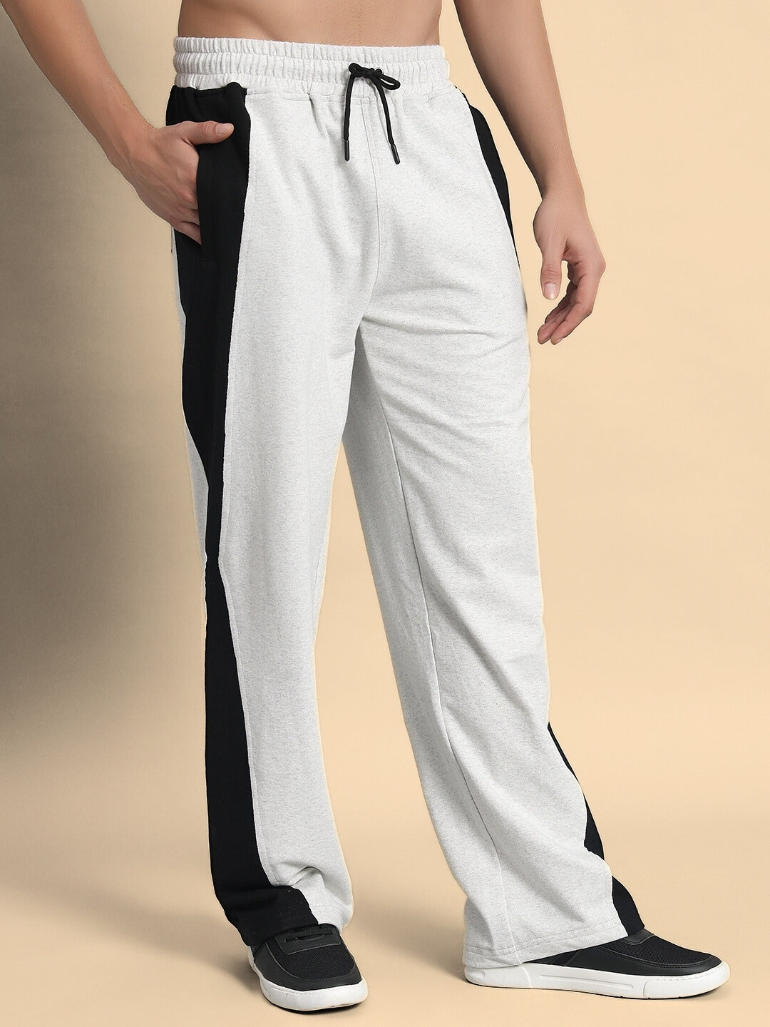 REVIVE SIDE CONTRAST JOGGERS (MELANGE GREY-BLACK)