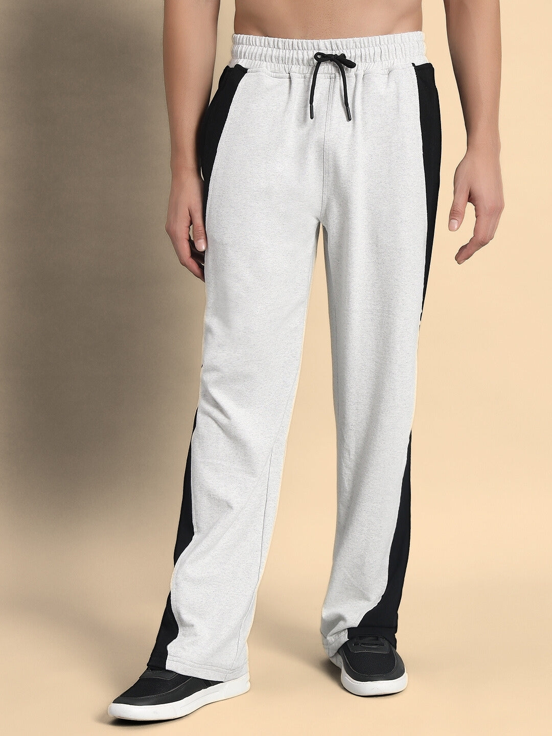 REVIVE SIDE CONTRAST JOGGERS (MELANGE GREY-BLACK)