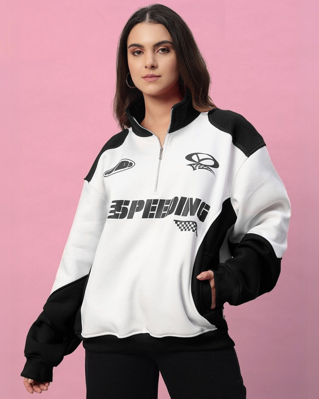 WOMEN'S SPEEDING COLORBLOCK JACKET (BLACK)