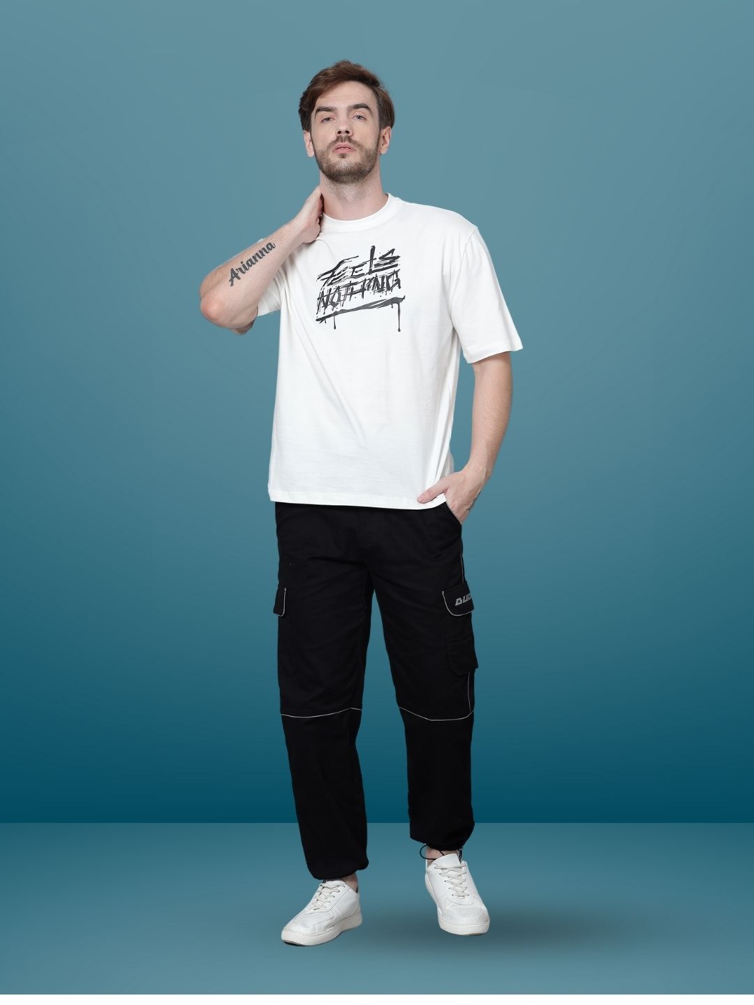 Feels Nothing Over-Sized T-Shirt (White) - Wearduds