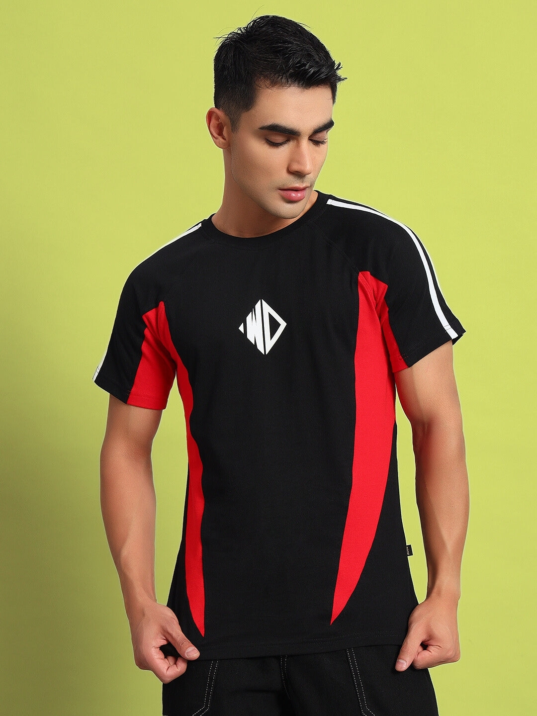 TOPLINER REGULAR T-SHIRT (BLACK-RED)