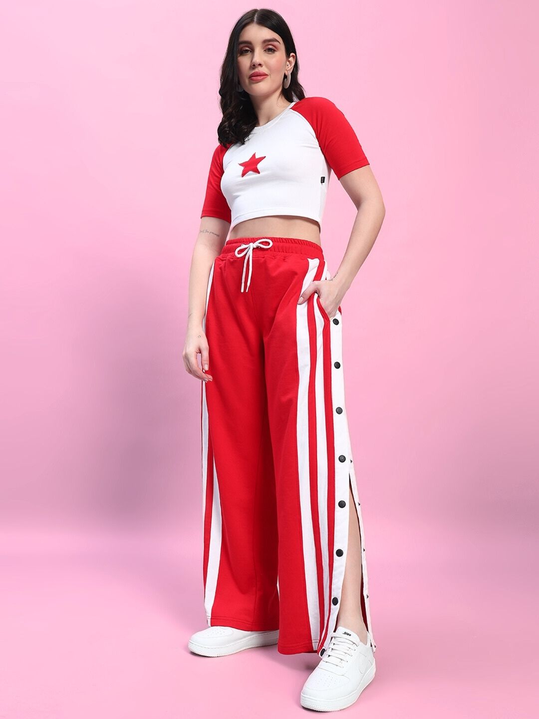 WOMEN'S ACHORM CO-ORD SET (RED-WHITE)