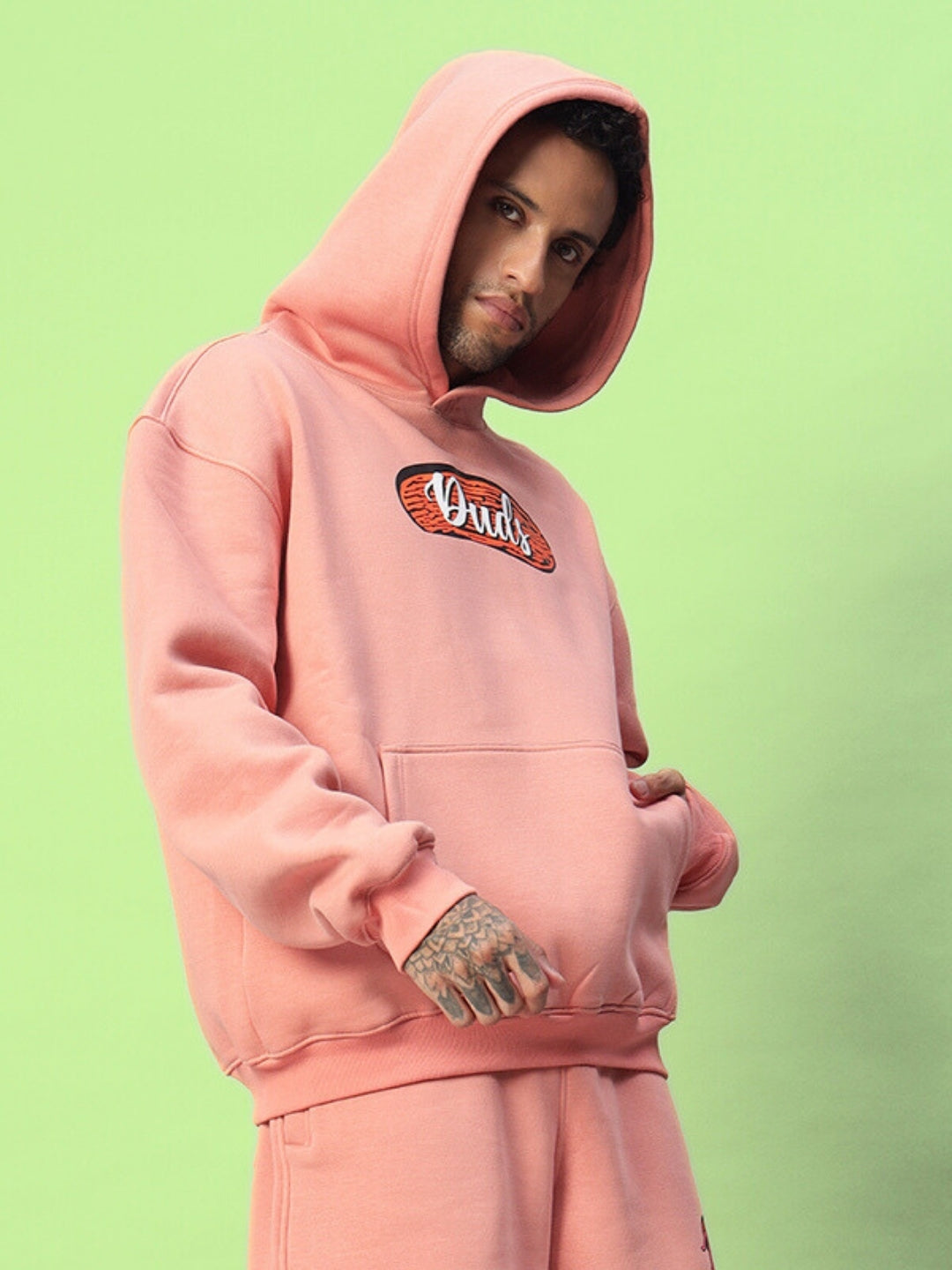 DELIBERATE FLEECE HOODIE (PEACH)