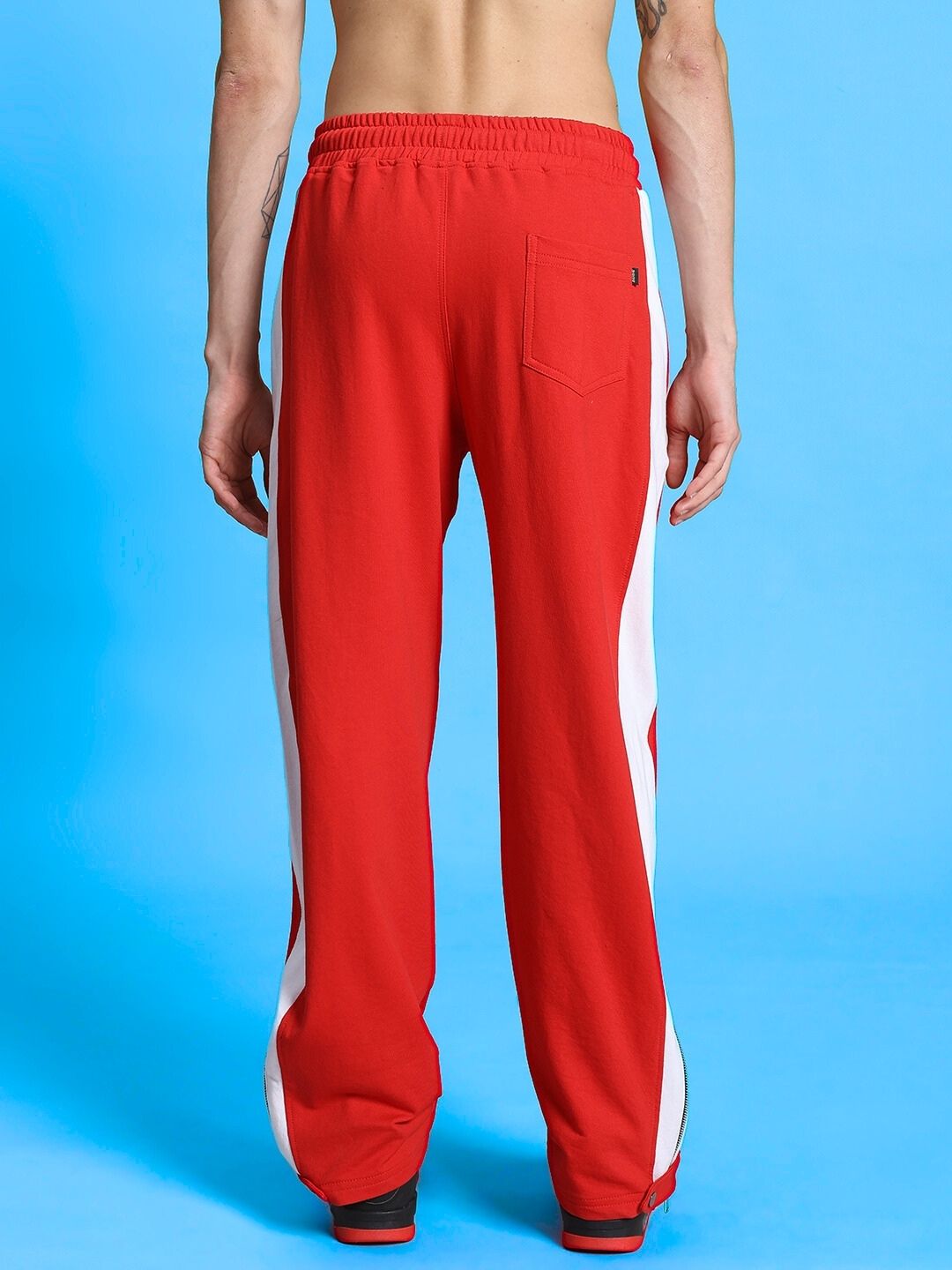 WONDER SLIT ZIPPER JOGGERS (RED-WHITE)