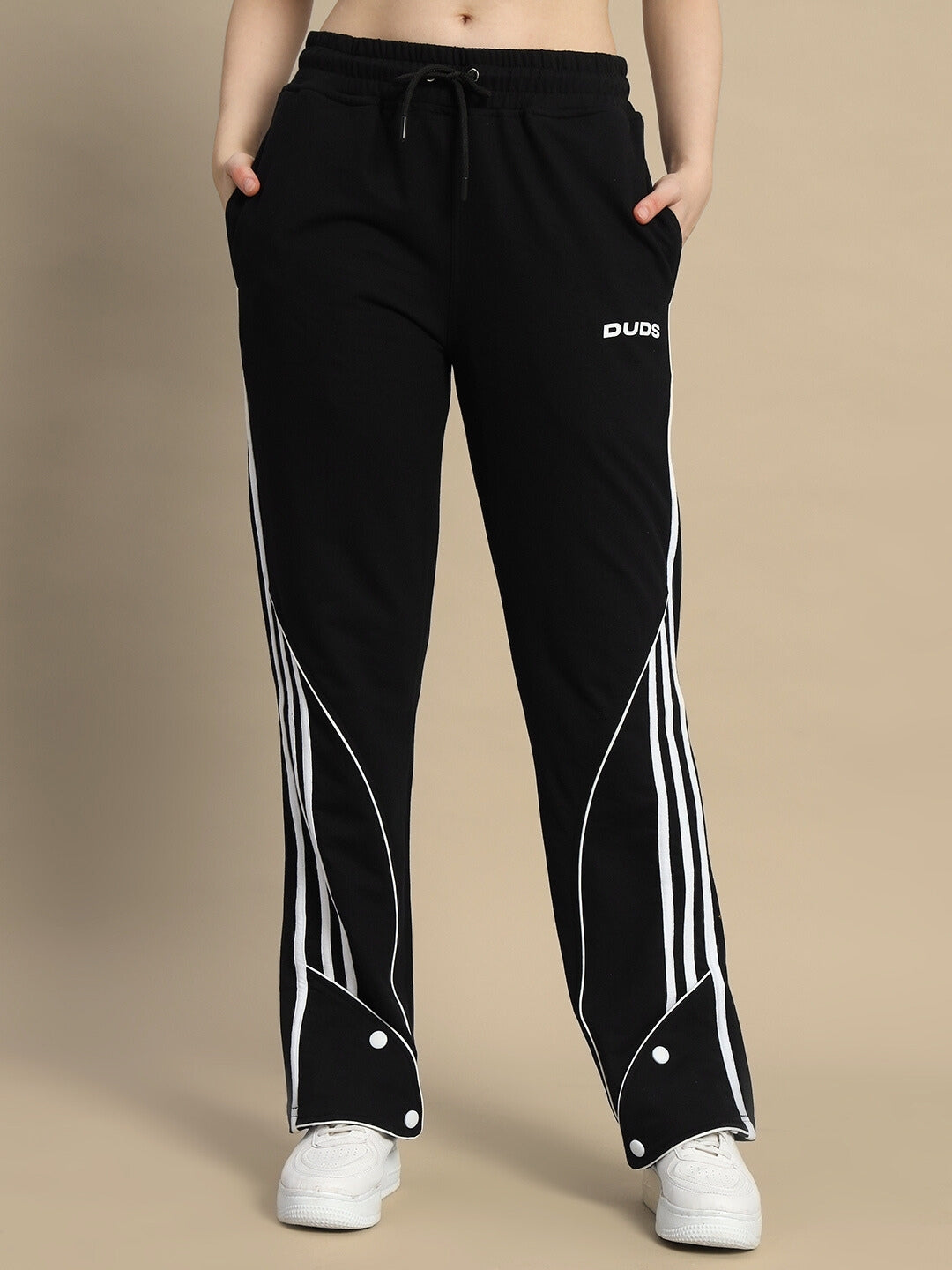 WOMEN'S RIPPLE CONTRAST JOGGERS (BLACK)