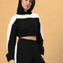 Rizzler Over- Sized Crop Hoodies (Black)