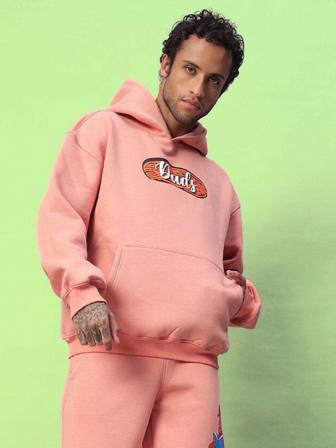 DELIBERATE FLEECE HOODIE (PEACH)