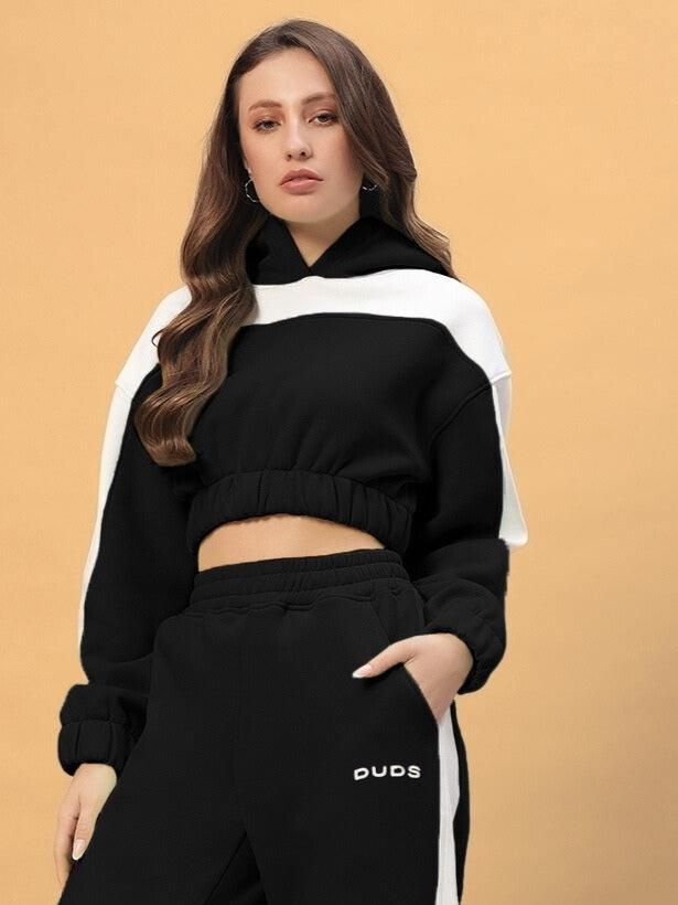 Rizzler Over- Sized Crop Hoodies (Black)