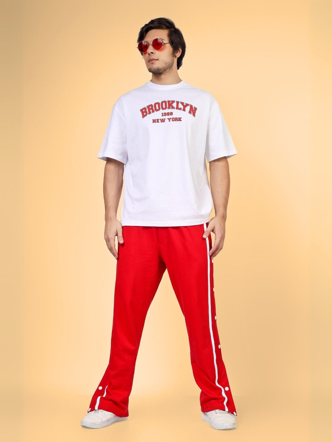 CONTRAST PANEL JOGGERS (RED)