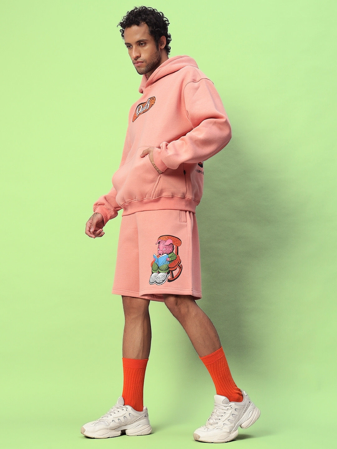 DELIBERATE FLEECE HOODIE (PEACH)