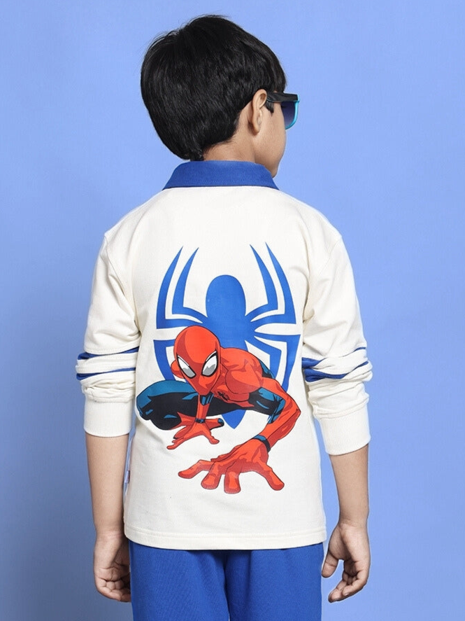 MARVEL OVERSIZED SWEATSHIRT FOR BOYS & GIRLS (WHITE-ROYAL BLUE)