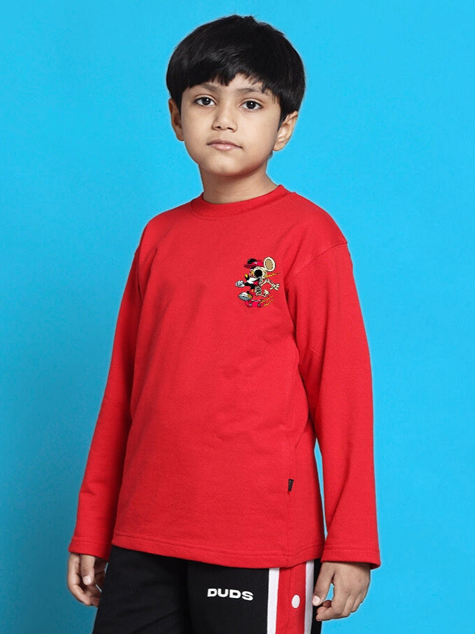 MICKEY OVERSIZED SWEATSHIRT BOYS & GIRLS (RED)