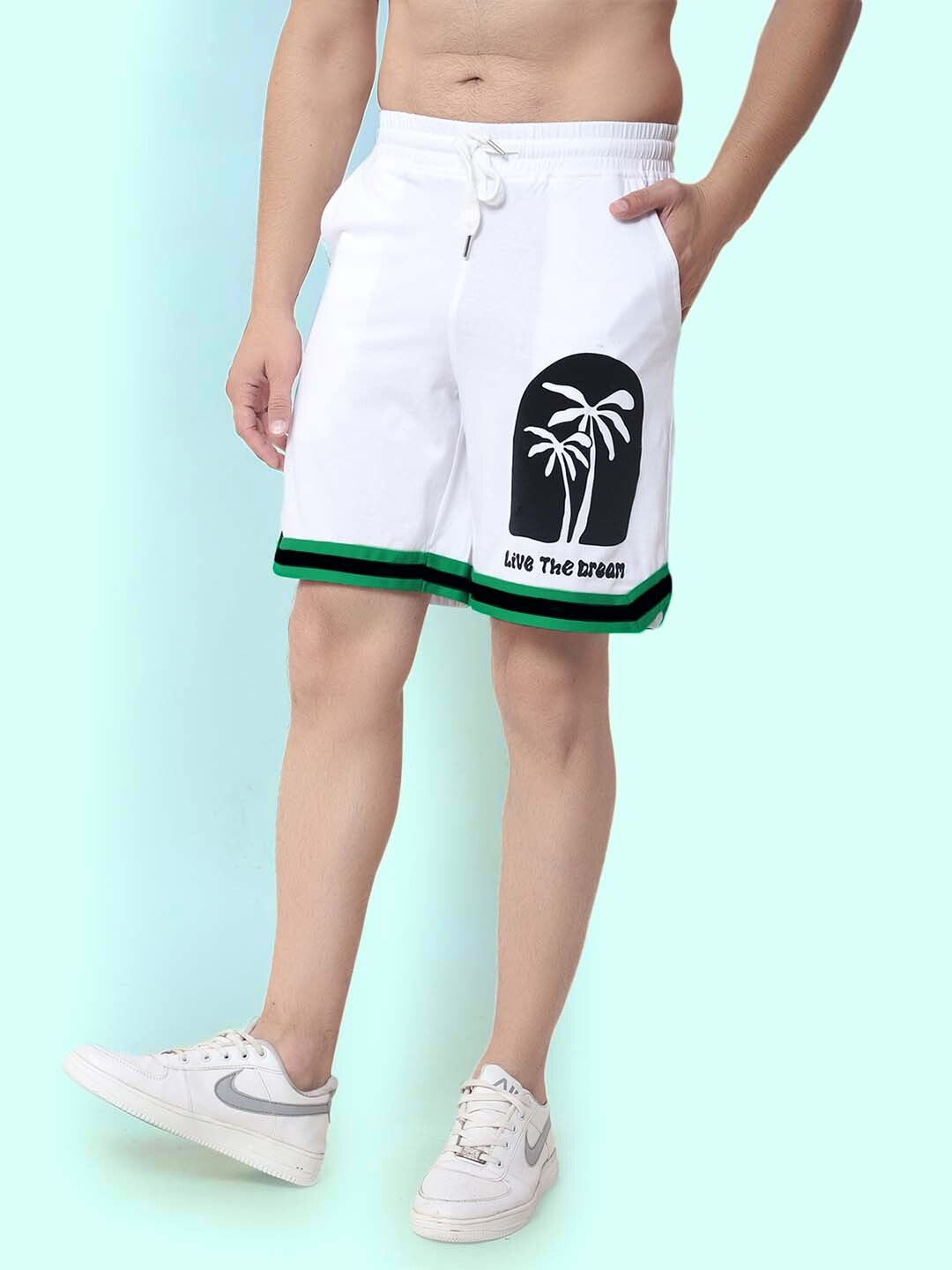 Live the dream Regular Fit Shorts (White)