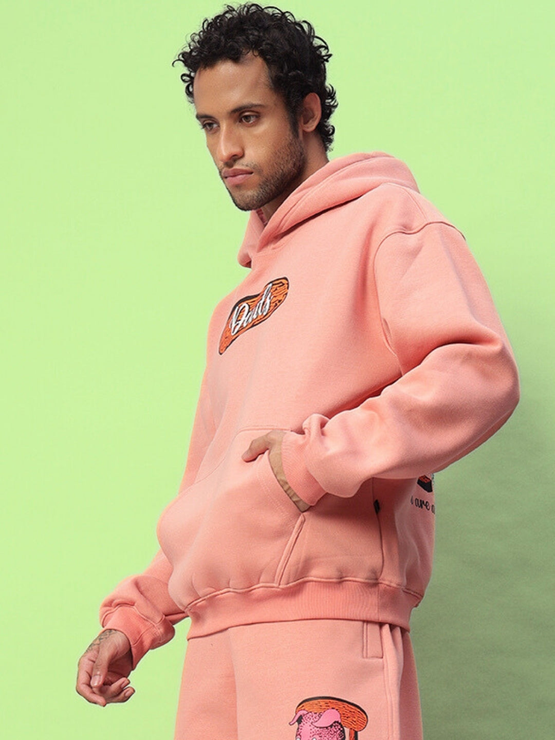 DELIBERATE FLEECE HOODIE (PEACH)