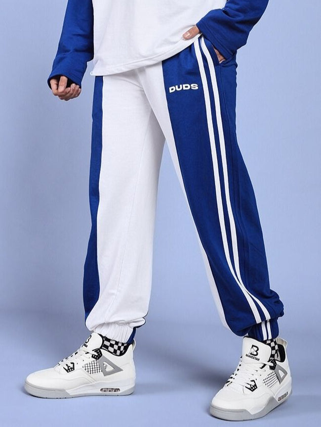 BALMY RELAXED FIT JOGGER (WHITE-BLUE)