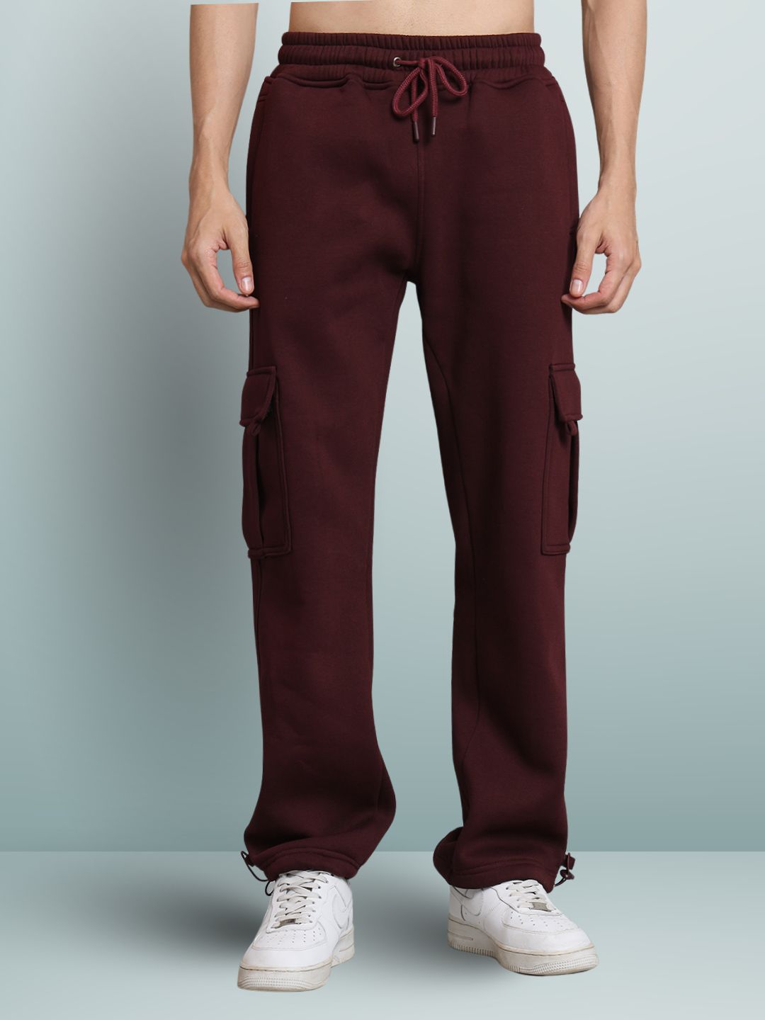 Maroon Relaxed Fit Cargo Pant - Wearduds