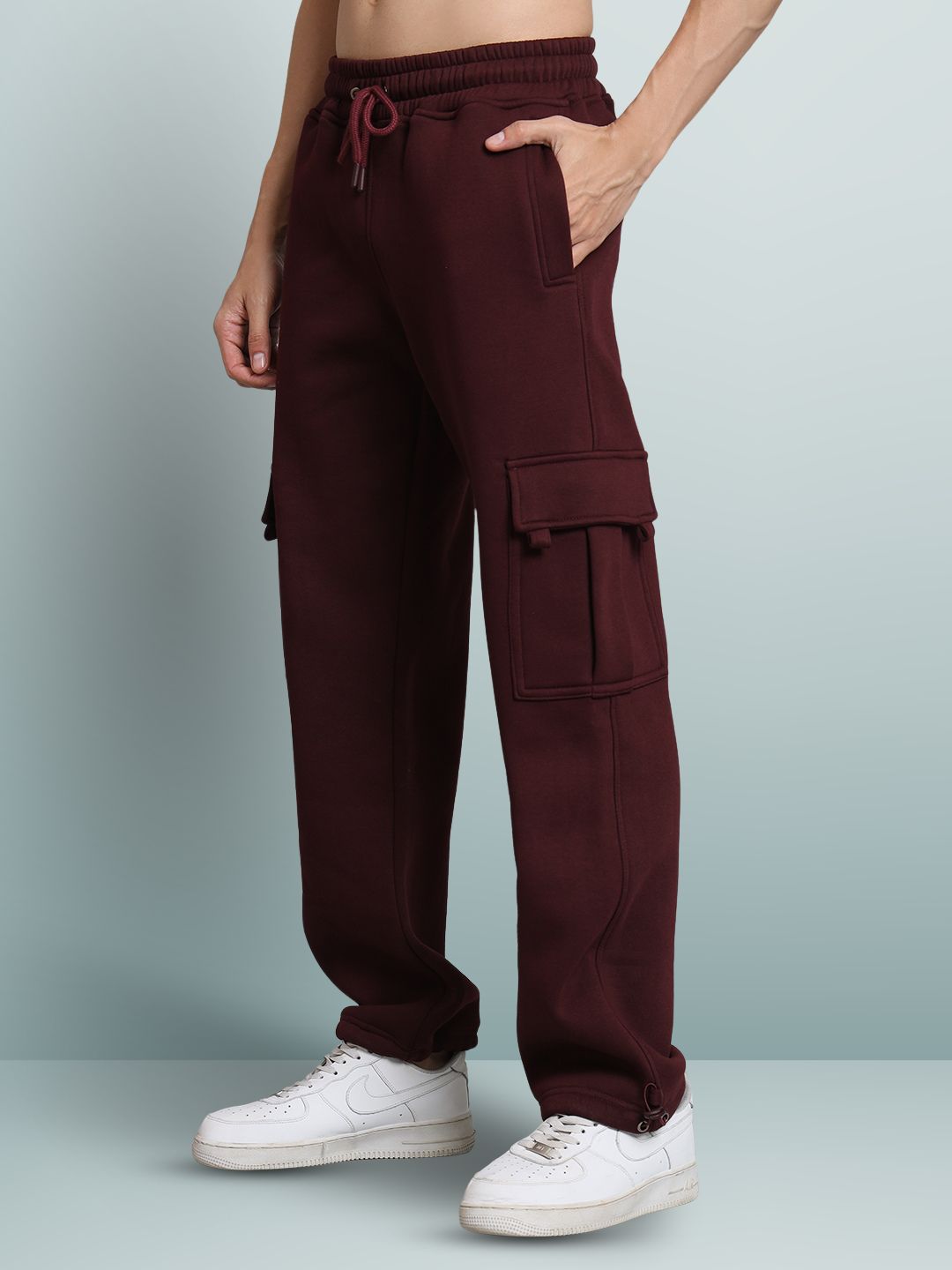 Maroon Relaxed Fit Cargo Pant - Wearduds