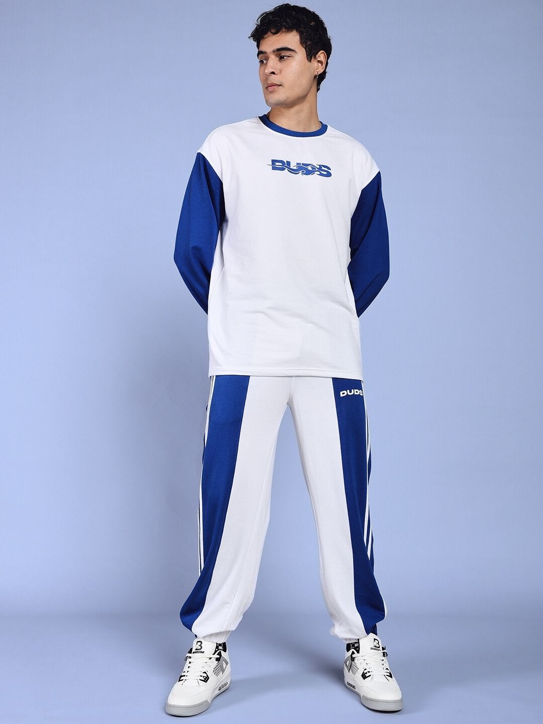 BALMY RELAXED FIT JOGGER (WHITE-BLUE)