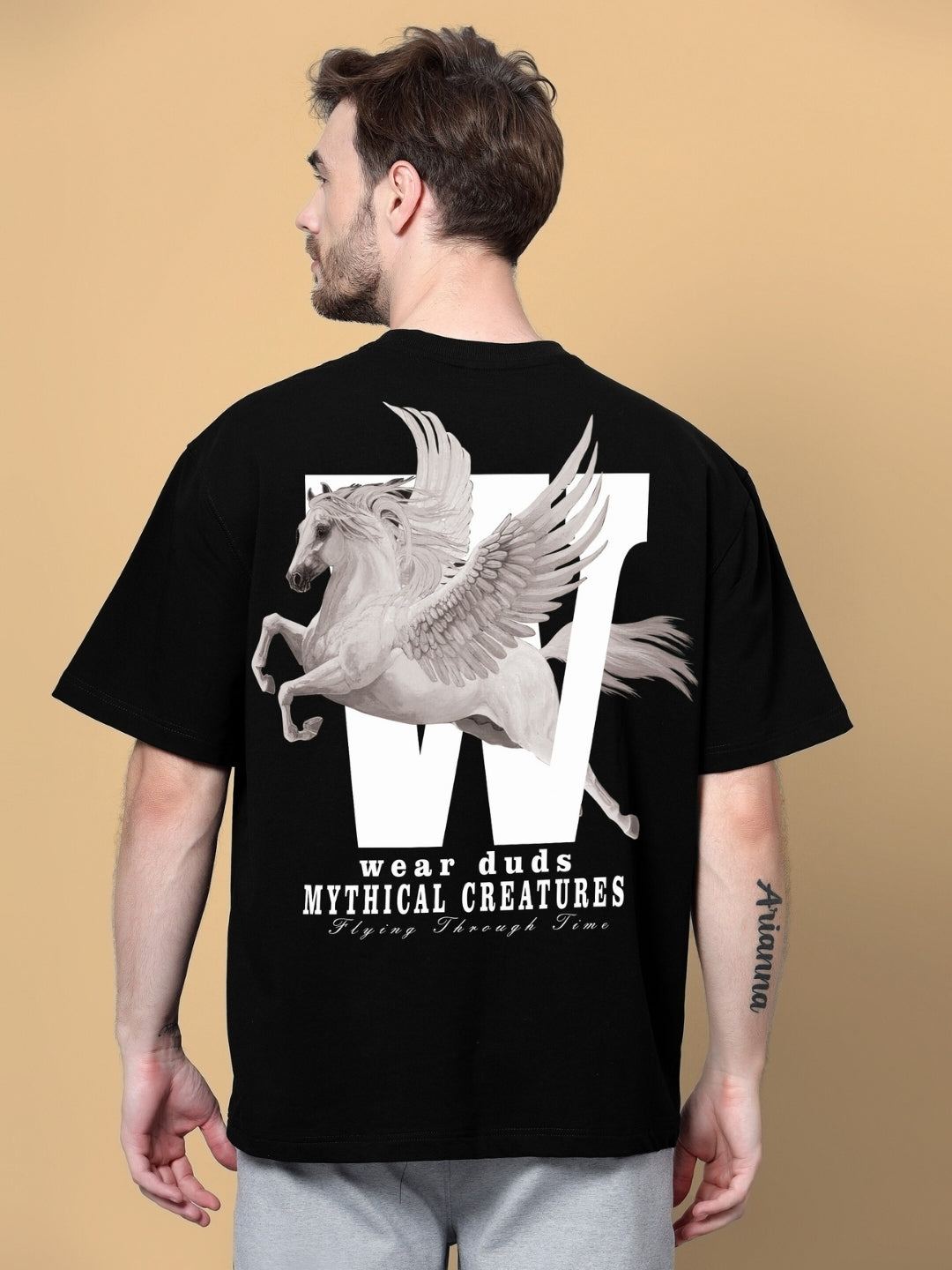 Mythical Creatures Over-Sized T-Shirt (Black)