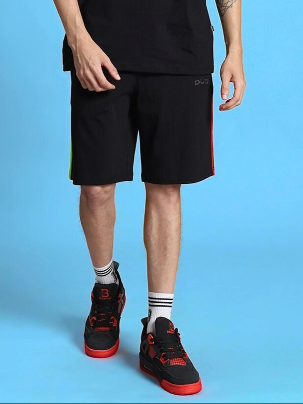 RAINBOW REGULAR FIT SHORTS (BLACK)