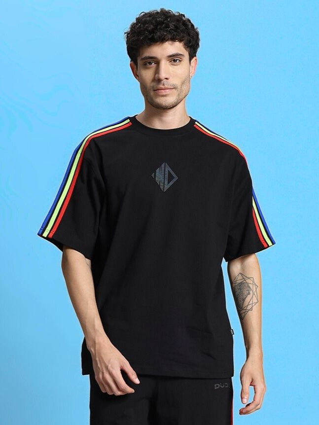 RAINBOW OVER-SIZED T-SHIRT (BLACK)