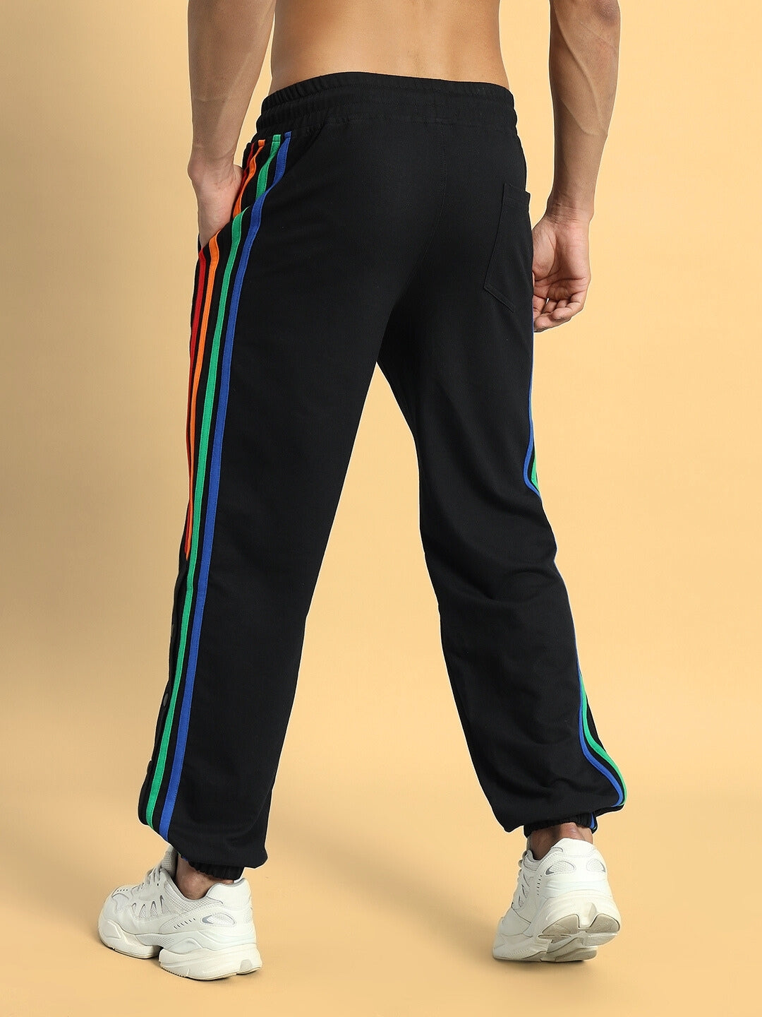 DUDS PRISM COLORFUL STRIPE JOGGERS (BLACK)