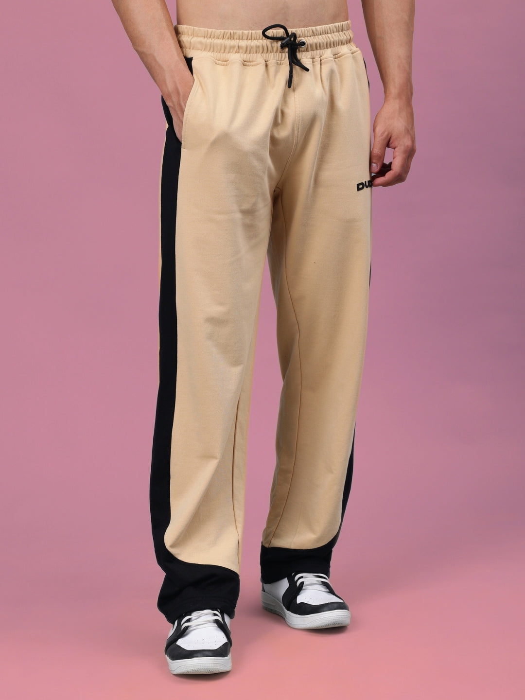 HURTLE BAGGY JOGGERS (BEIGE-BLACK)