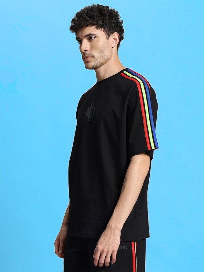 RAINBOW OVER-SIZED T-SHIRT (BLACK)