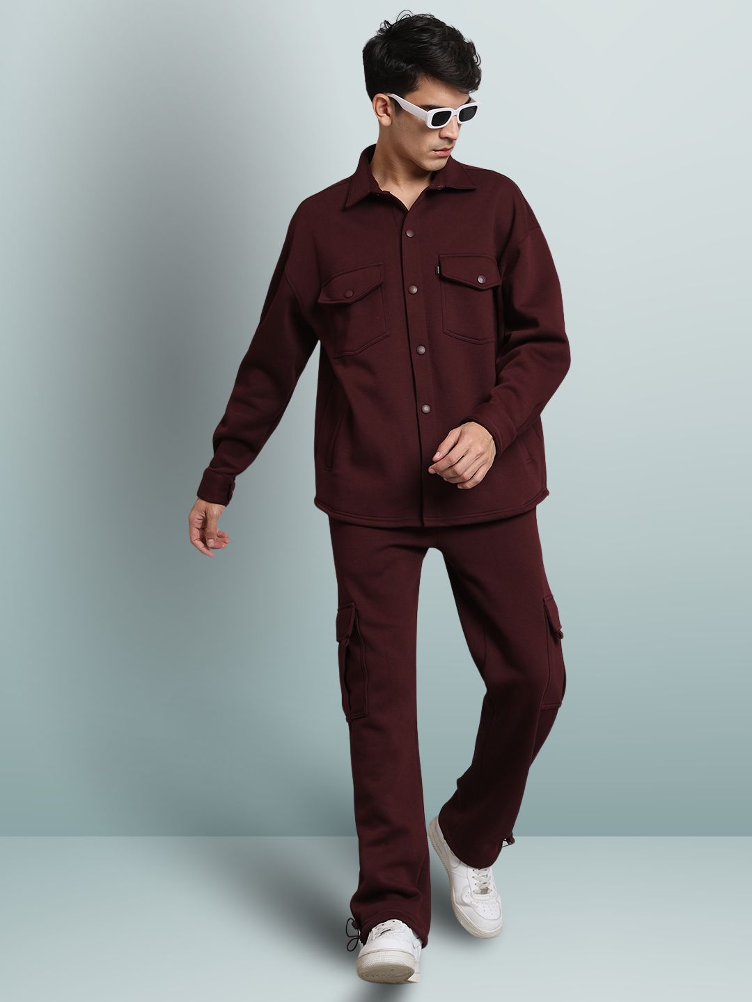 Maroon Relaxed Fit Cargo Pant - Wearduds