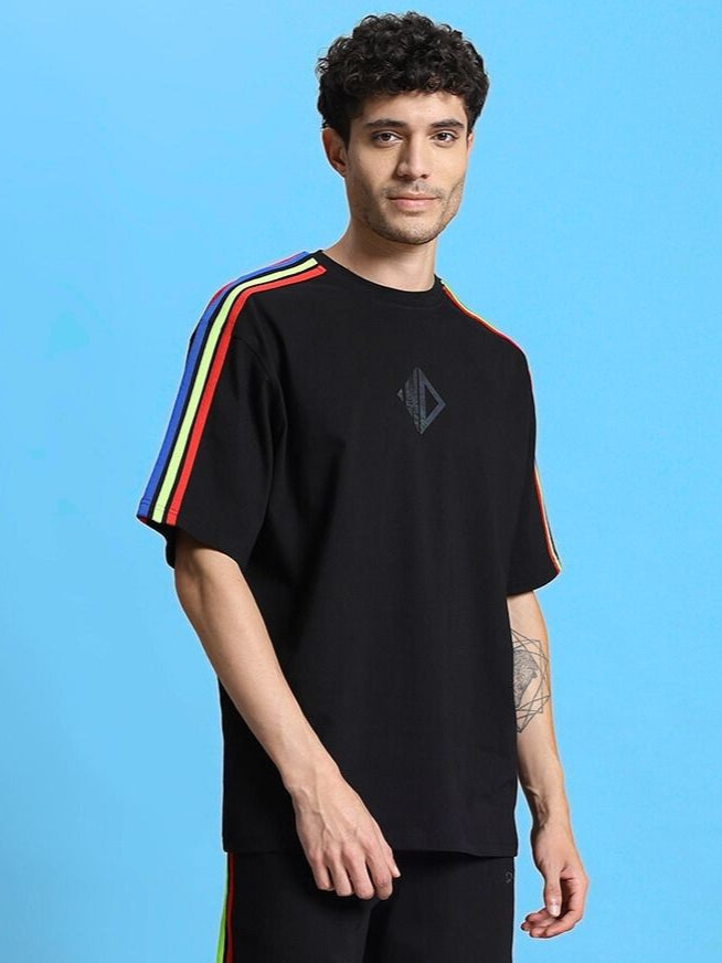 RAINBOW OVER-SIZED T-SHIRT (BLACK)