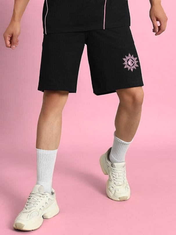 Glare Regular Fit Shorts (Black)