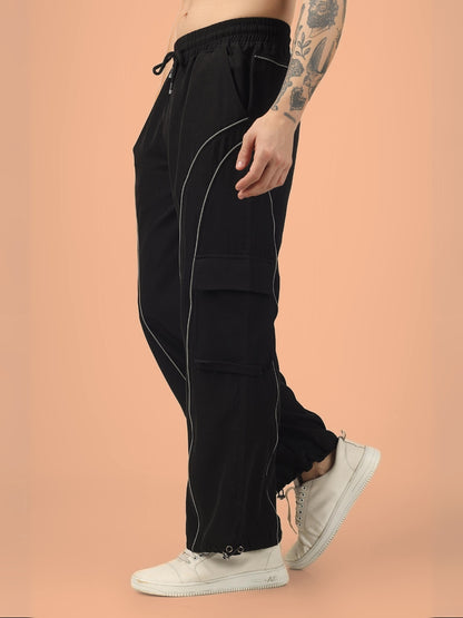 Ray Reflector Parachute Cargo Pants (Black)