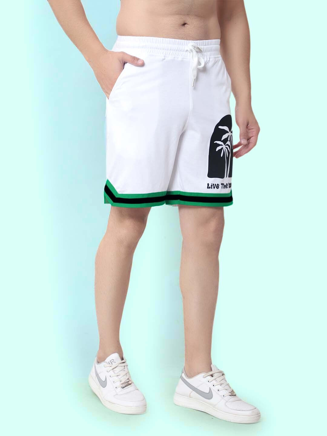 Live the dream Regular Fit Shorts (White)