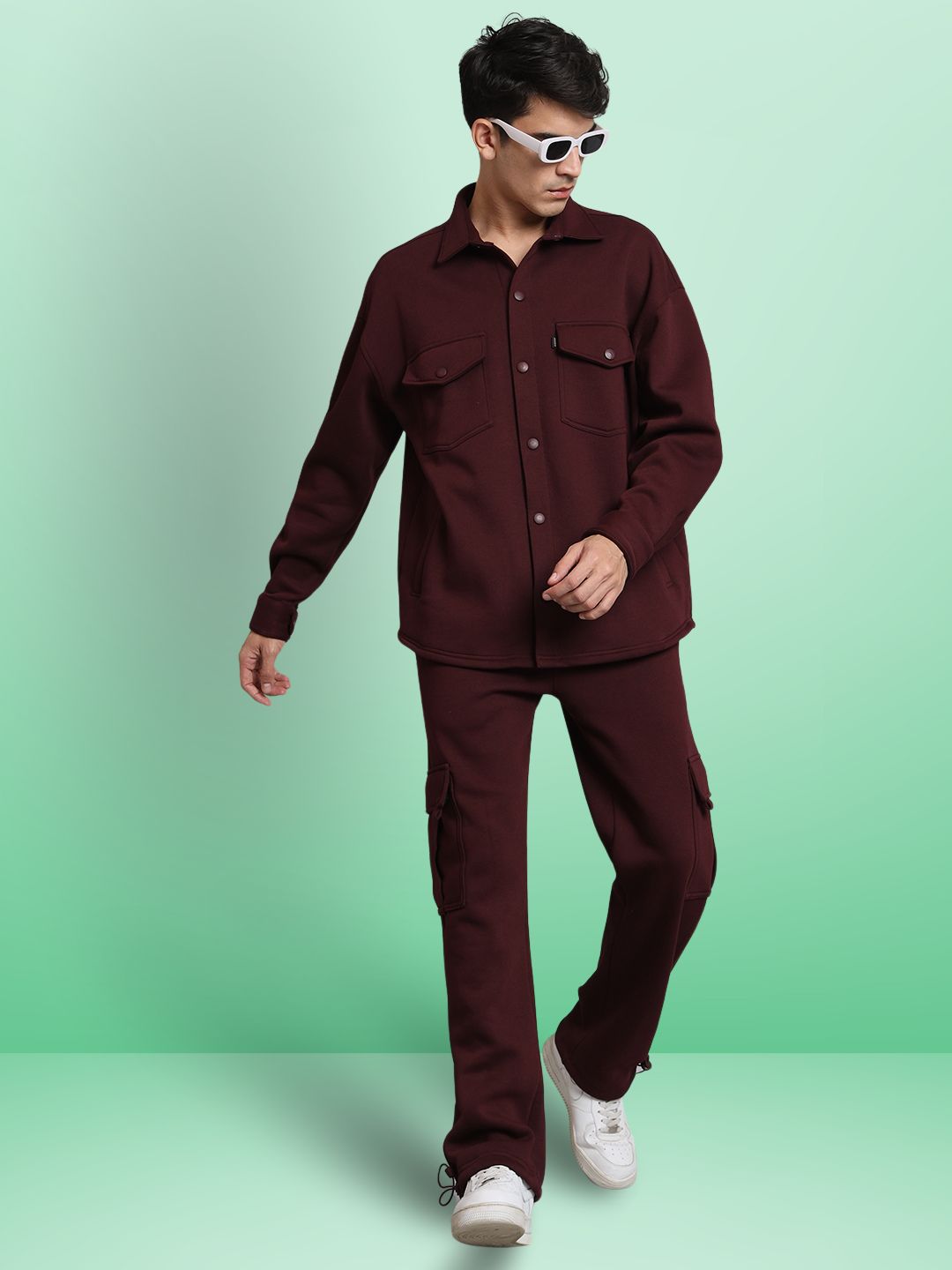 Maroon Relaxed Fit Overshirt - Wearduds