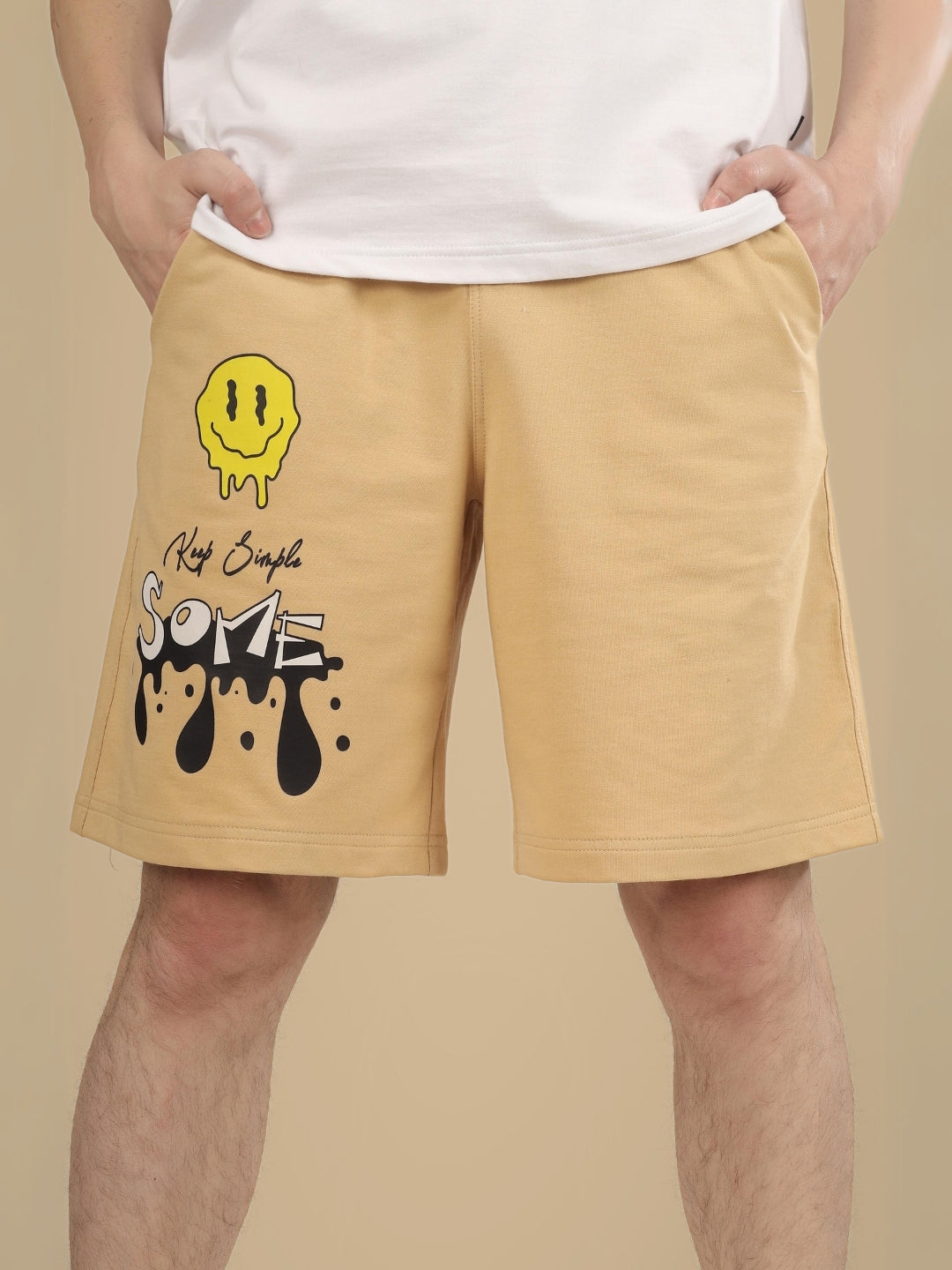 Keep Simple Some Regular Fit Shorts (Beige)