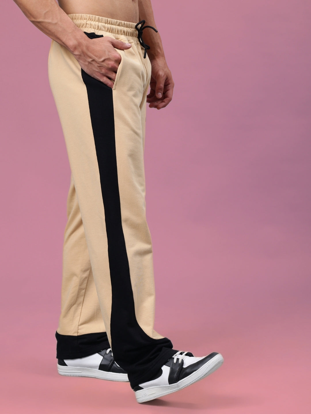 HURTLE BAGGY JOGGERS (BEIGE-BLACK)